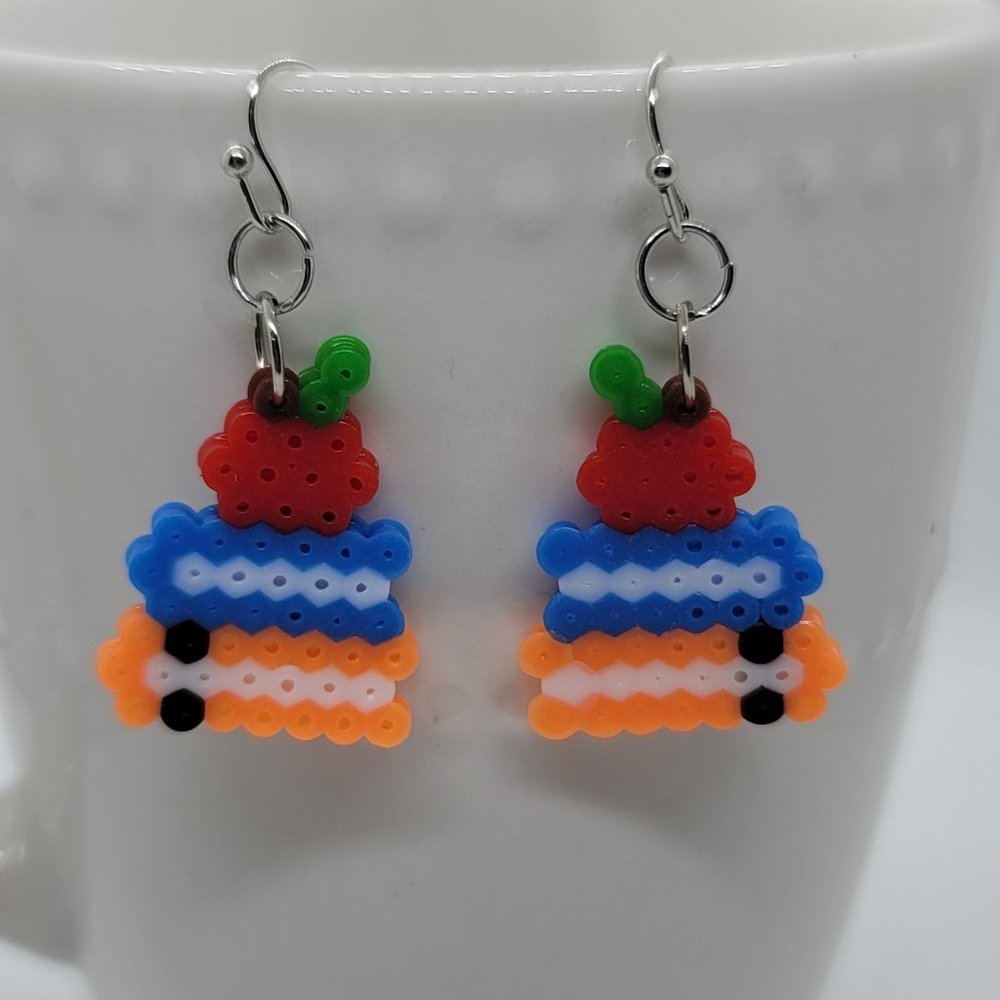 Teacher earrings cute books with apple